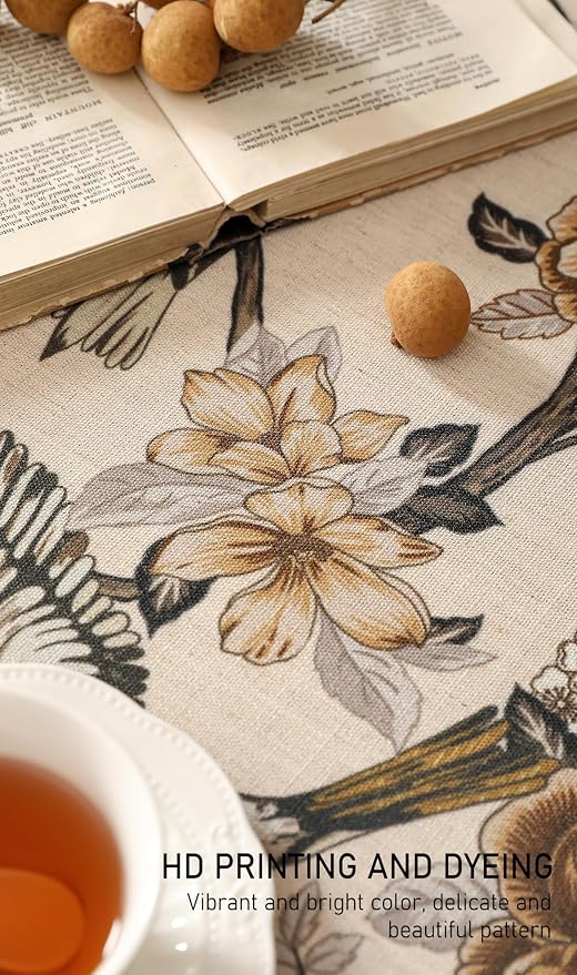 ISAENNE Designer Vintage Linen Small Table Cloth - Image 5