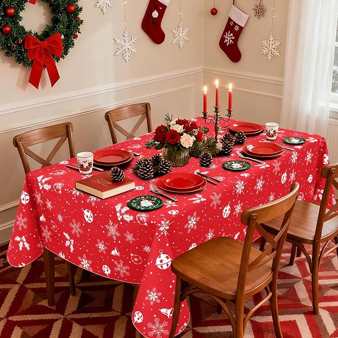 misaya Rectangle Waterproof Vinyl Table Cloth, Wipeable Tablecloth - Image 2