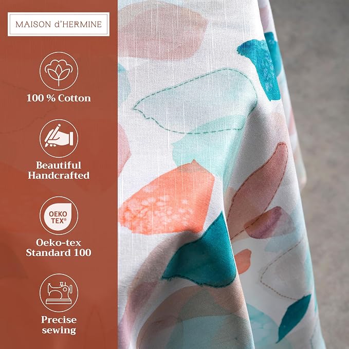 Maison d' Hermine Table Cloth Round Table 100% Cotton 63 Inches Tablecloth - Image 2