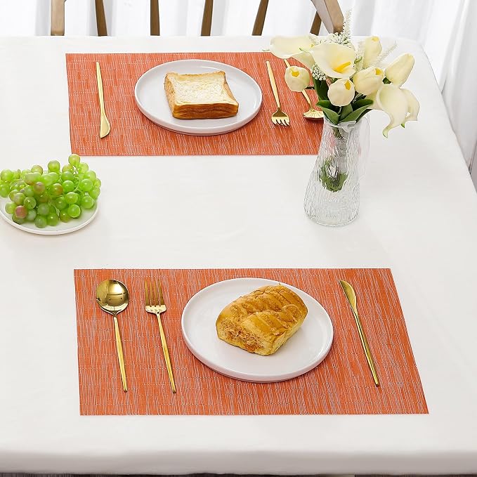 Leetaltree Orange Placemats Set of 8 - Image 8