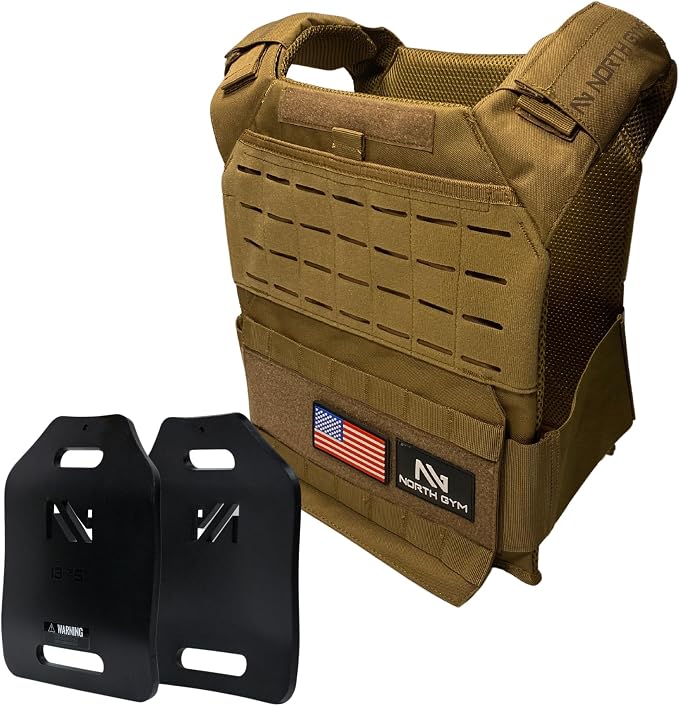 Northgym Adjustable Weighted Vest/Incl. 3D Weight Plates in 14lbs / 20lbs/ by NorthGym