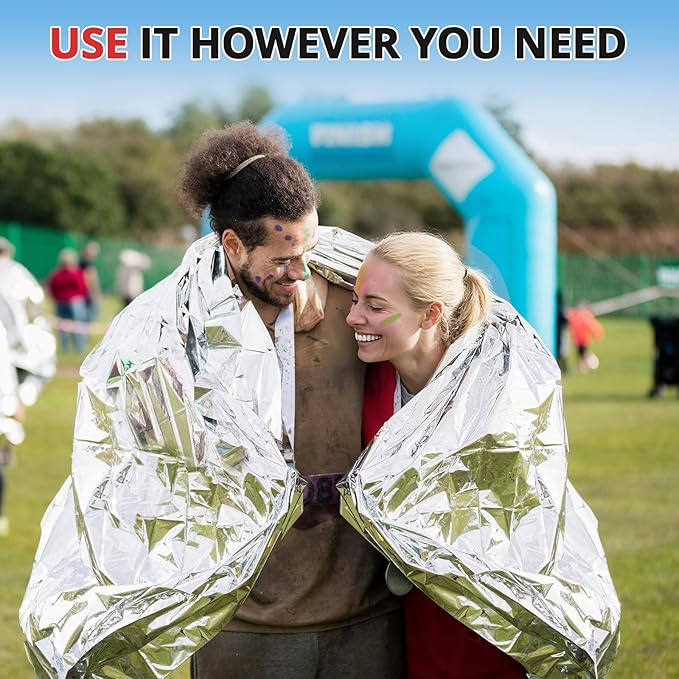 SecuCaptain Survival Emergency Thermal Blankets: 25 Pack Extra Large 84” x63” - Image 8