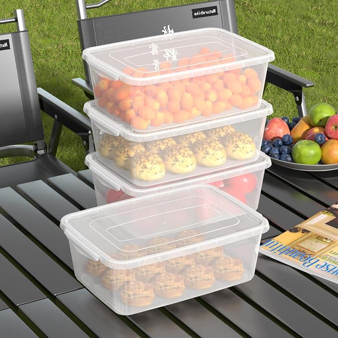 14 Quart Plastic Storage Box, Pizza Dough Proofing Containers, 4 Packs - Image 4