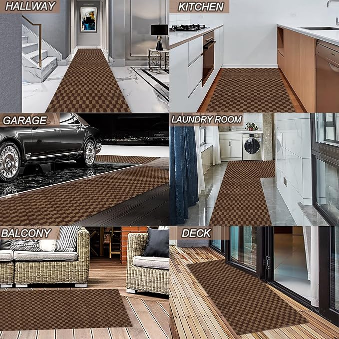 2' x 56' Runner Rugs with Rubber Backing, Indoor Outdoor Utility Carpet Runner - Image 7