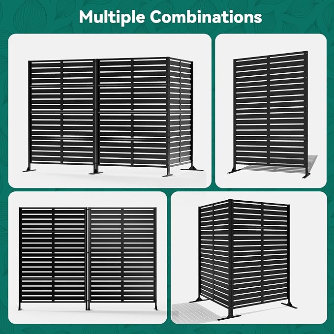 Modern Shade Metal Privacy Screen Outdoor 72" H x 48" W, Stable & Durable - Image 6