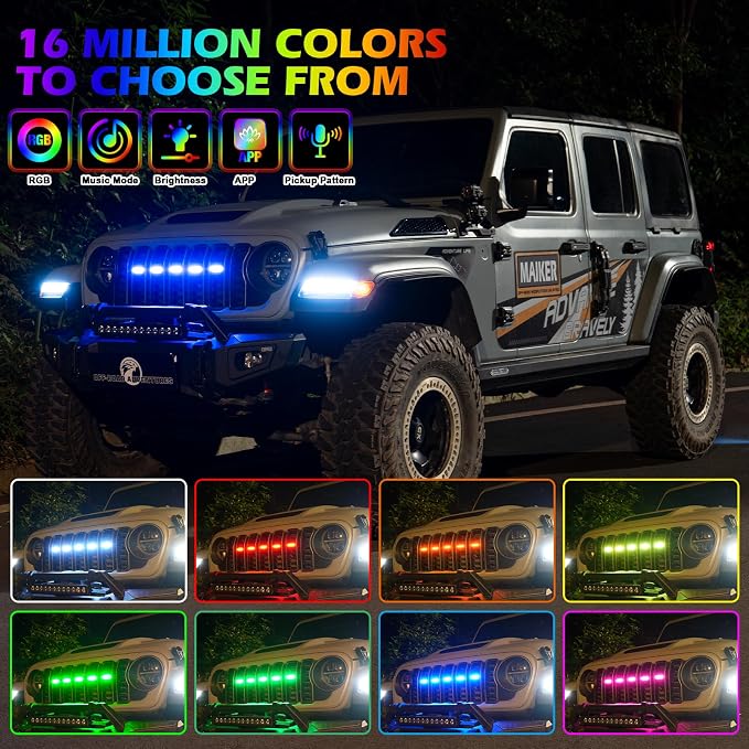 MAIKER RGB LED Grille Lights Compatible - Image 3