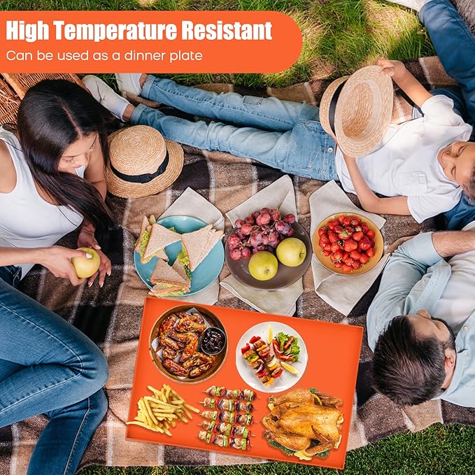 Grill Floor Mat for Blackstone, Food-Grade Silicone, Orange