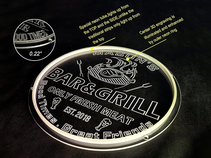 Personalized Bar Grill Neon Signs, Custom Bar BBQ Grill LED Sign, Barbeque - Image 7