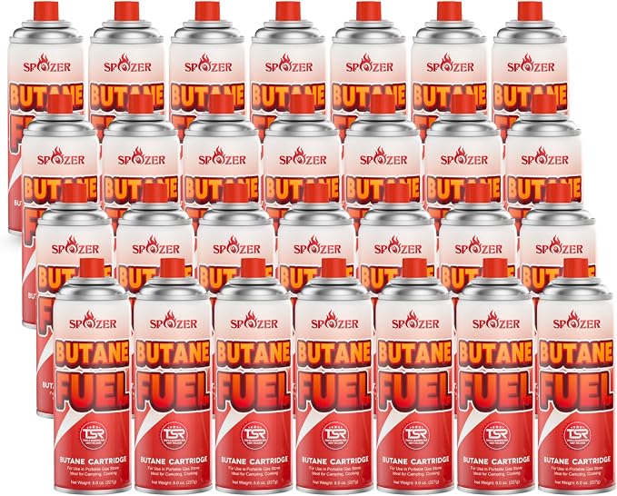 Butane Refill Canisters 227g Premium Butane Fuel by SPOZER