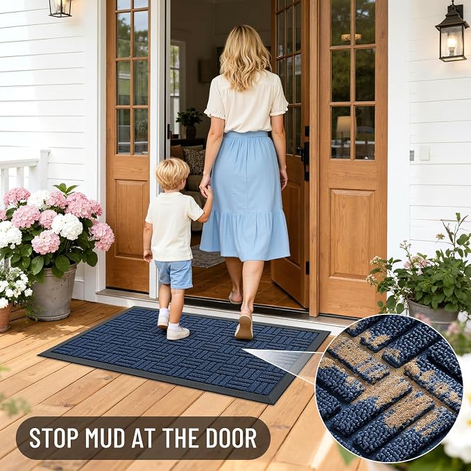 OLANLY Front Door Mat Outside Entrance 59x34, Heavy Duty Sturdy Natural Rubber - Image 7