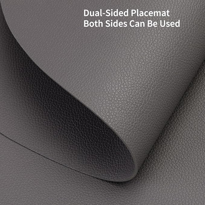 Myir JUN Placemats, Dual-Sided Placemats Waterproof Faux Leather Placemats Set - Image 4