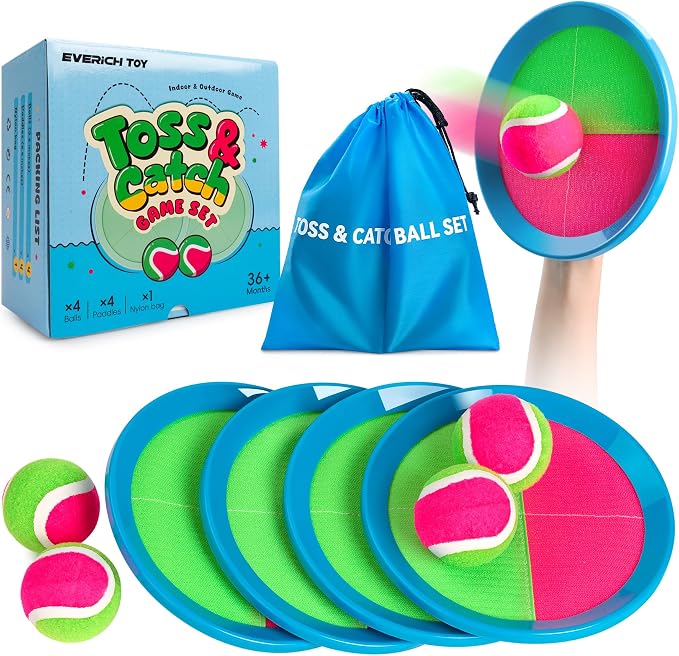 EVERICH TOY Upgraded Toss and Catch Ball Game Set, Kids Toy Stocking Stuffers by EVERICHTOY