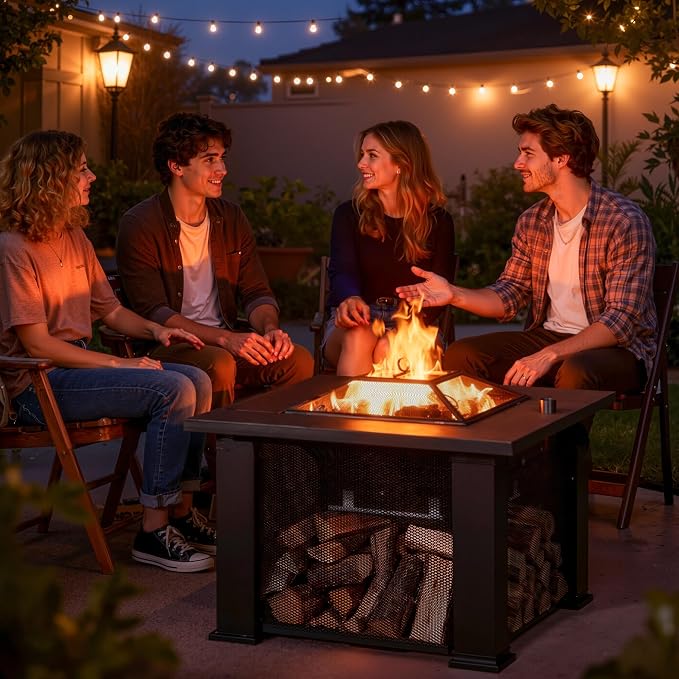 BALI OUTDOORS Fire Pit with BBQ, Outdoor Fire Pit - Image 8