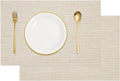 uxcell Faux Linen Placemats, 12x18 Inch Heat Resistant Place Mats Machine by uxcell