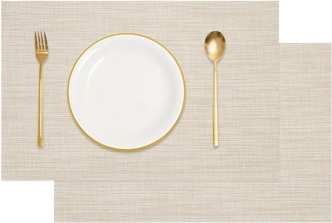 uxcell Faux Linen Placemats, 12x18 Inch Heat Resistant Place Mats Machine by uxcell