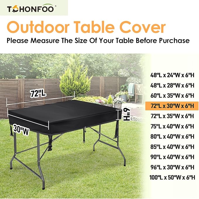 TOHONFOO Rectangular Folding Table Cover - Image 2