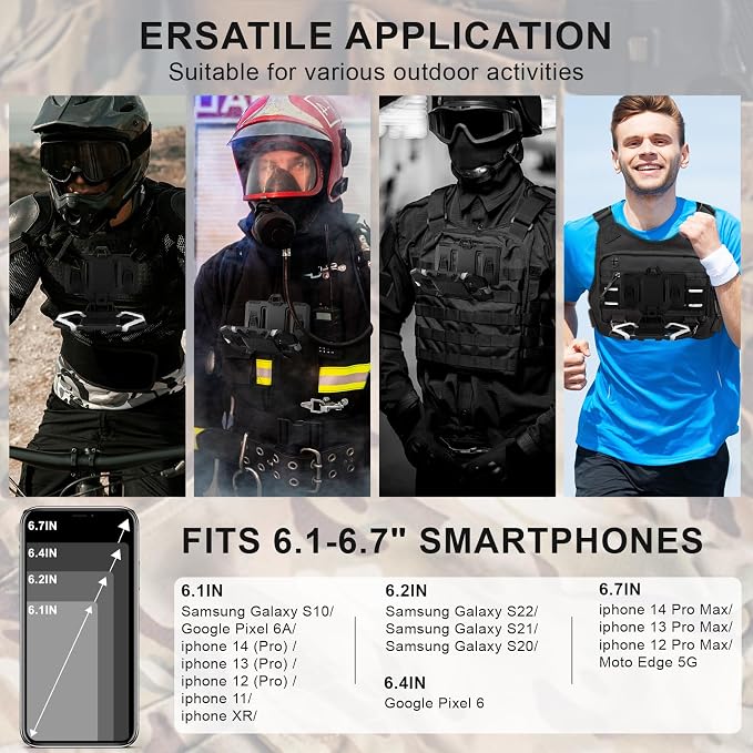 Plate Carrier Accessories Tactical Gear Molle Vest Phone Chest Mount Holder - Image 7