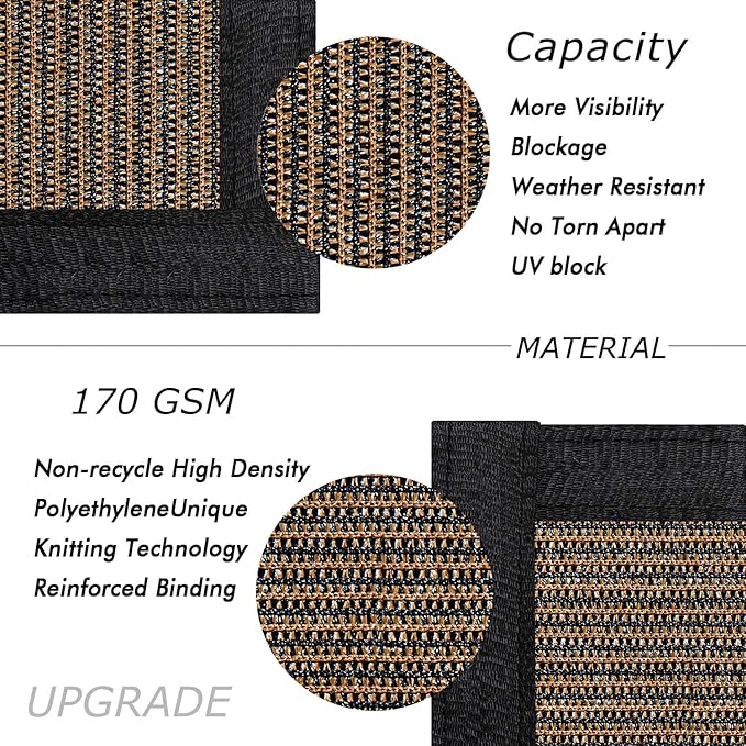 UPGRADE Privacy Fence Screen 8'x48' Brown Outdoor 90% Visibility Blockage 170 - Image 2