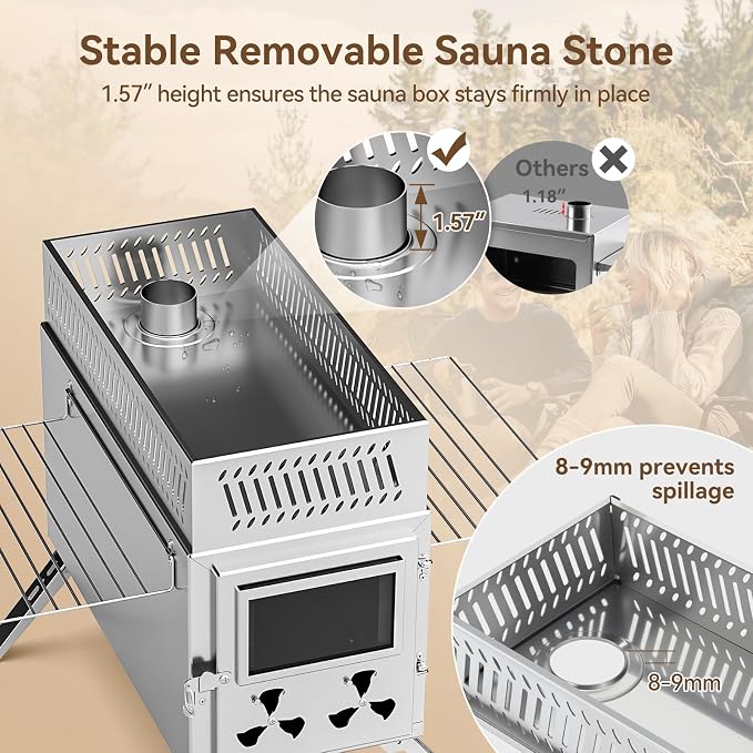 Sauna Hot Tent Stove, Rocket Camping Wood Burning Stove - Image 3