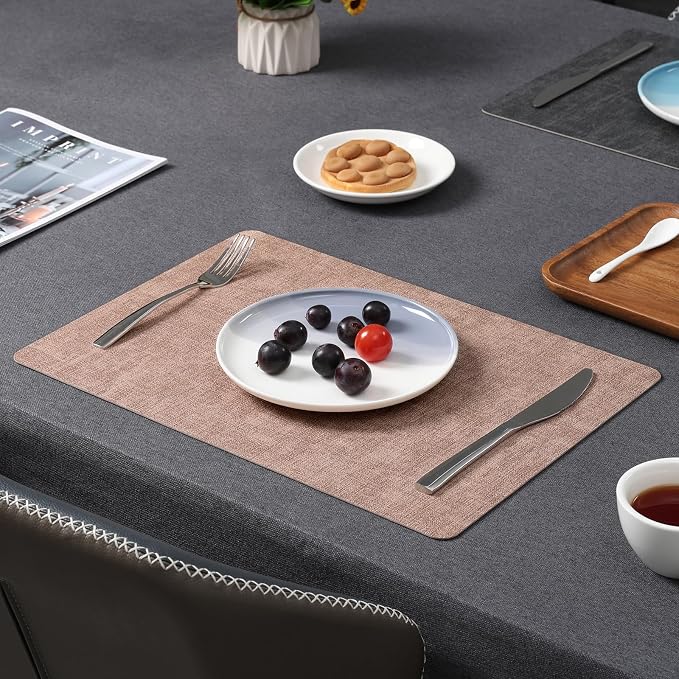 Myir JUN Placemats Set of 4, Dual Sided Faux Leather Indoor/Outdoor Mats - Image 8