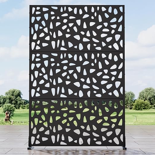Casaphoria 72" H x 47" W Metal Outdoor Privacy Screen, Freestanding Decorative by Casaphoria