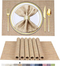 BETEAM Placemats Set of 6, Woven Vinyl Placemat by BETEAM