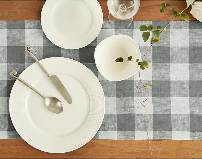 Solino Home Linen Checkered Table Runners 90 Inches Long - Image 3