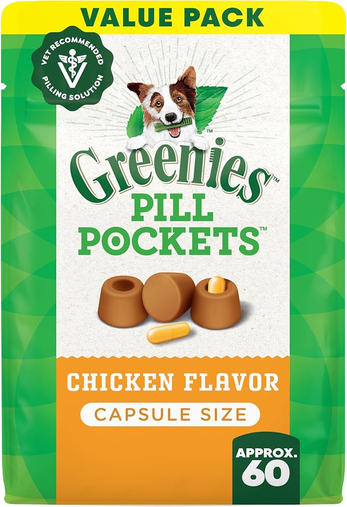 Greenies Pill Pockets for Dogs, Large Size Soft Dog Treats, Chicken Flavor 15.8 by GREENIES