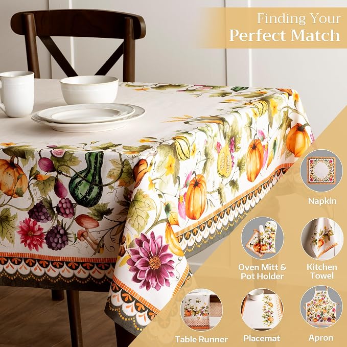 Maison d' Hermine Table Cloth Rectangle Table 100% Cotton 54 x 72 Inches Fall - Image 5