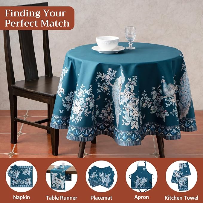 Maison d' Hermine Premium Table Cloth Round Table 100% Combed Cotton 70" - Image 7