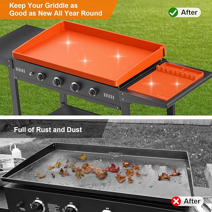 Silicone Grill Floor Mat Set for 36-Inch Griddle, Orange