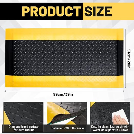 Timgle Anti Fatigue Mats Industrial 1.67 'x 3.25' Heavy Duty Commercial Grade - Image 2