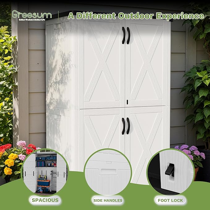 Greesum Outdoor Storage Cabinet, 50 Cu.Ft Deck Box Without Shelves, Waterproof - Image 7