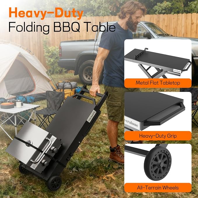veralune Folding Grill Table, Outdoor Prep Table - Image 6