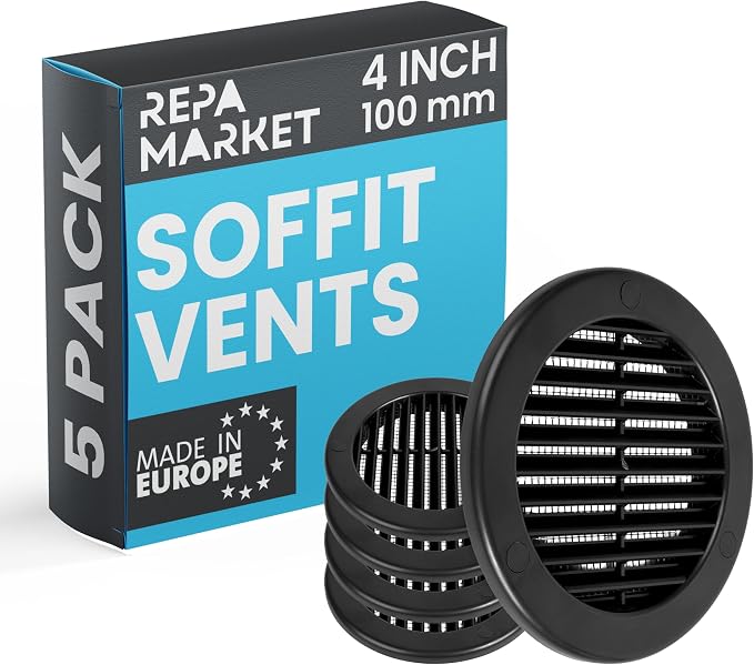 Repa Market 4 Inch Black Round Air Vent Cover by RepaMarket