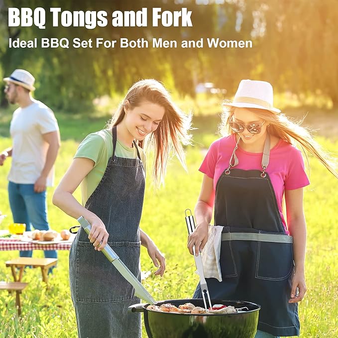 Barbecue Tool Set, 27 Piece Stainless Steel Grilling Kit with Carry Bag