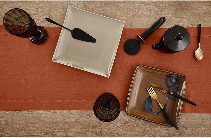 Solino Home Linen Cinnamon Hemstitch Table Runner 48 Inches - Image 3