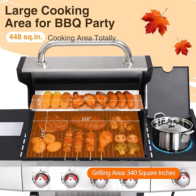 Griddle Grill Combo, Propane Gas and Charcoal Grill Combo, Outdoor BBQ Grills - Image 3