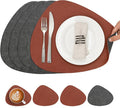Placemats and Coasters, Washable Reversible Placemats Round Faux Leather by Chitomars