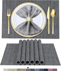 BETEAM Placemats Set of 6, Woven Vinyl Placemat by BETEAM