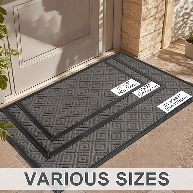 LEKEEPGO Large Front Door Mat Outside Entrance 31.5"x47", Drainage Welcome Matt - Image 6