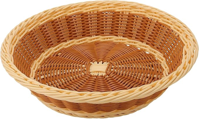 4 Pack Woven Bread Baskets, 11.5 Inch Round Imitation Rattan Basket Wicker - Image 6