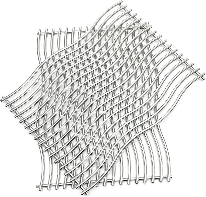 17-3/4" Stainless Steel 2 Waved Cooking Grids Grates Replacement Parts - Image 4