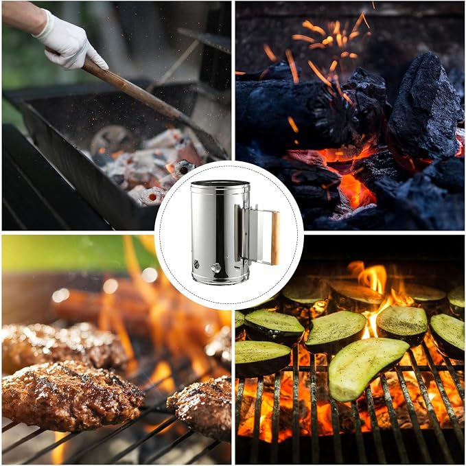 GANAZONO Quick Coal Starter Barrel BBQ Chimney Starter Grill Fire Starter - Image 3