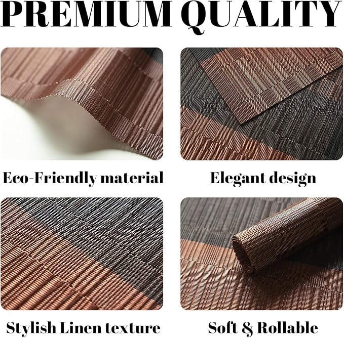 Placemats Set of 12 Vinyl/Plastic Woven Place Mats - Image 2