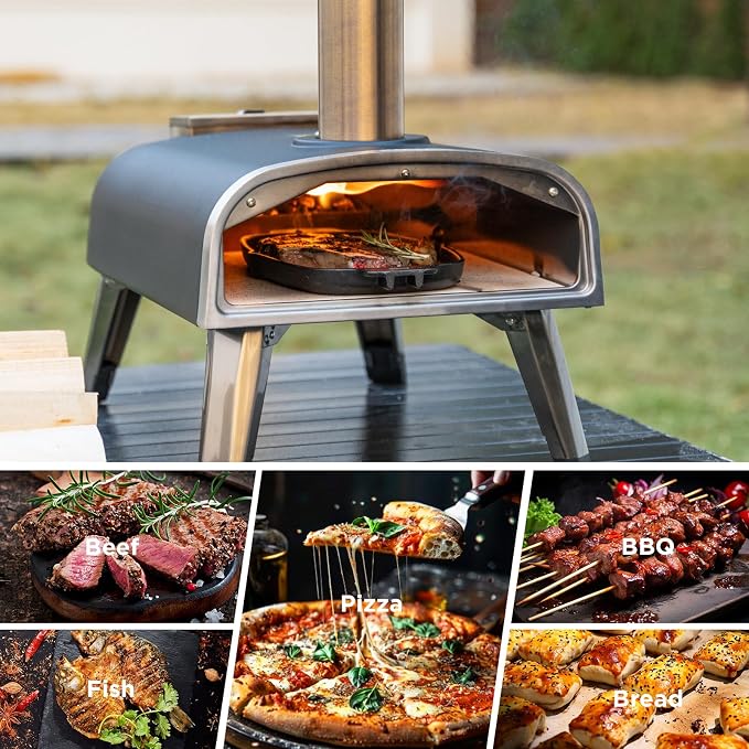 Pizza Oven Outdoor 12" Wood Fired Pizza Ovens Pellet Pizza Stove - Image 5