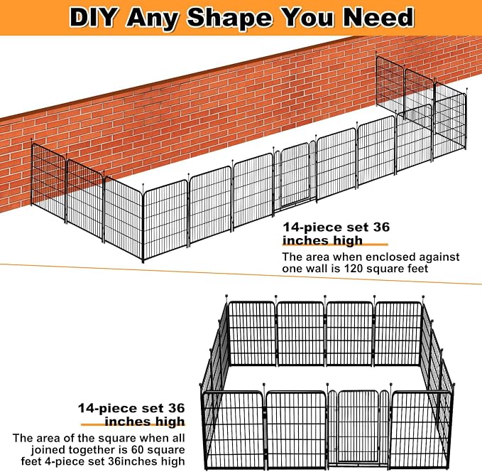 Garden Fence with Gate 36 in×27 in 14 Panels Total 31 Ft, Garden Fences and - Image 6