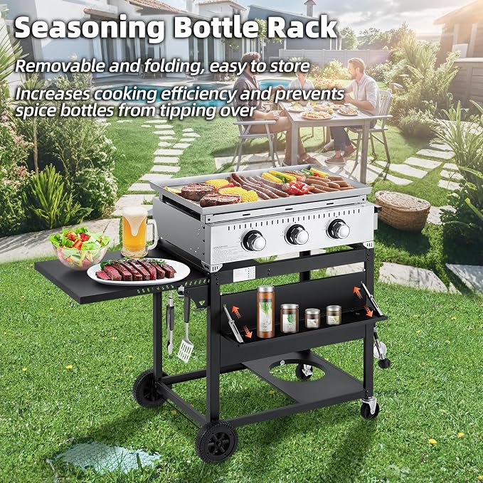 MELLCOM 3 Burner 30000 BTU Outdoor Gas Griddle - Image 5