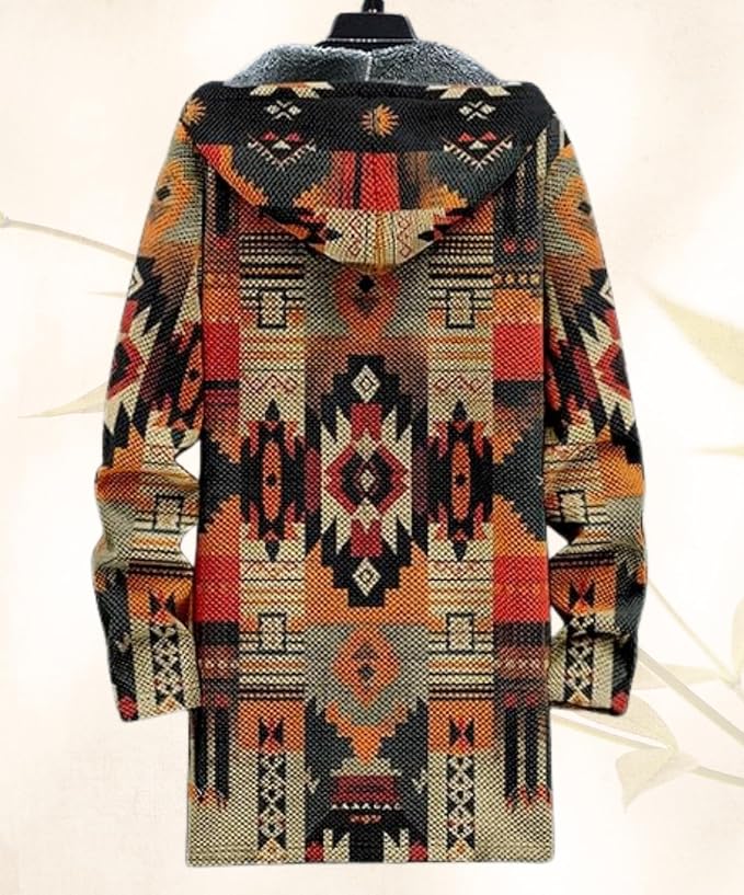 Men's Hooded Sweater Coat Knit Fleece Lined Long Cardigan Jacket - Image 2