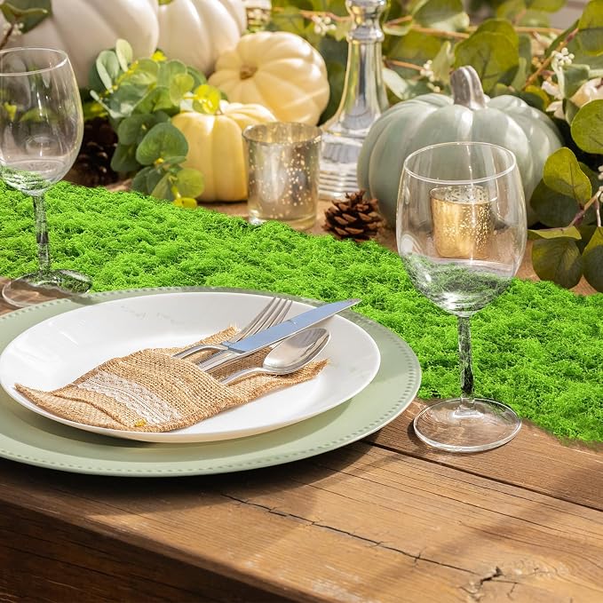 Zeyune 2 Pcs Fake Moss Table Runner - Image 4
